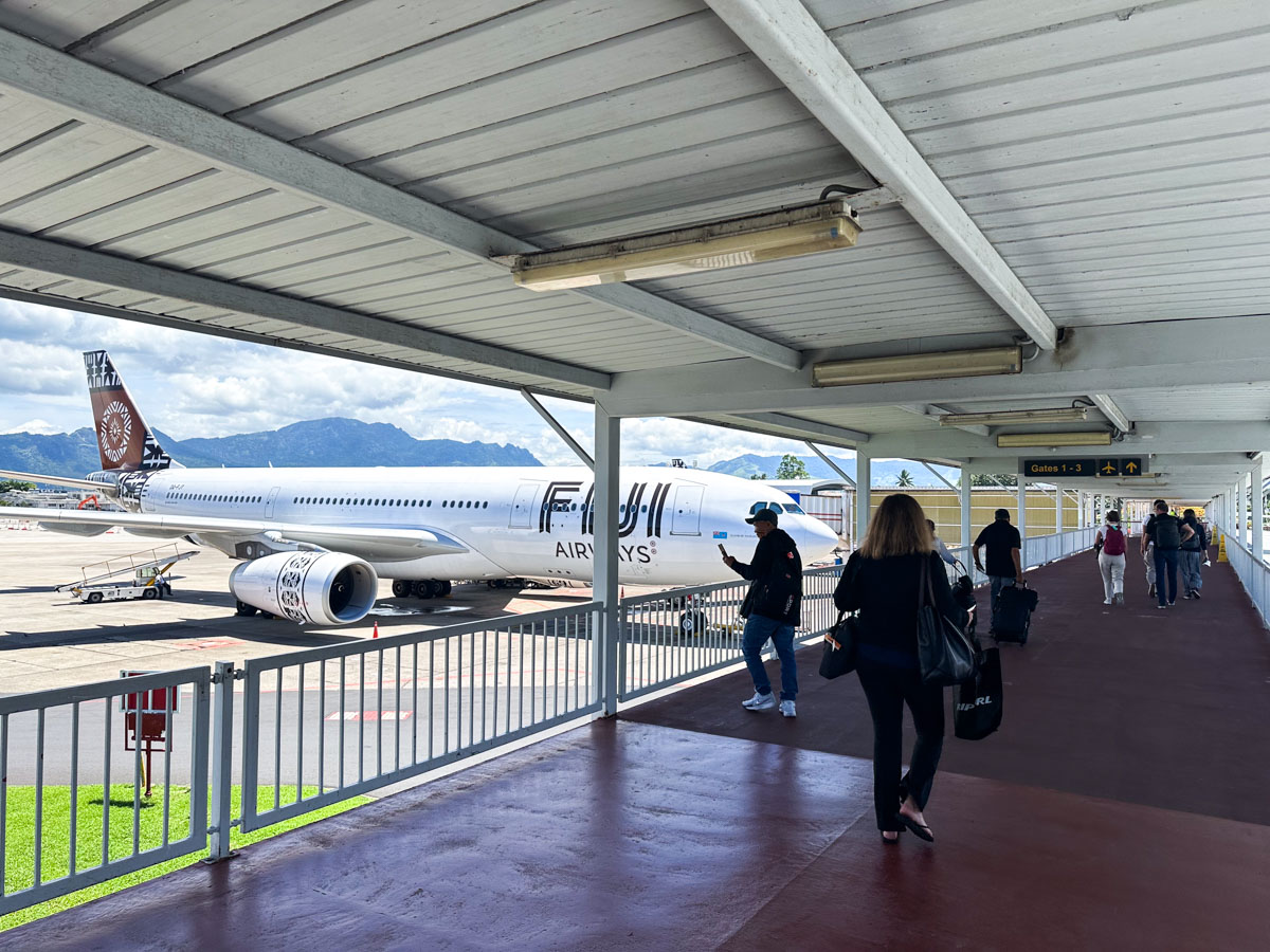 Nadi Airport has outdoor boarding gates