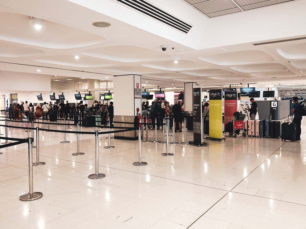 Fiji Airways check-in counters at Sydney Airport