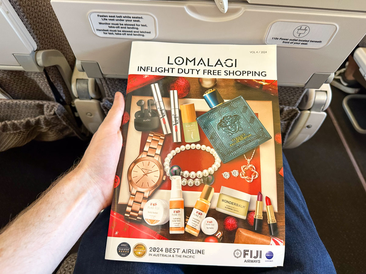 Fiji Airways Lomalagi in-flight duty free shopping magazine