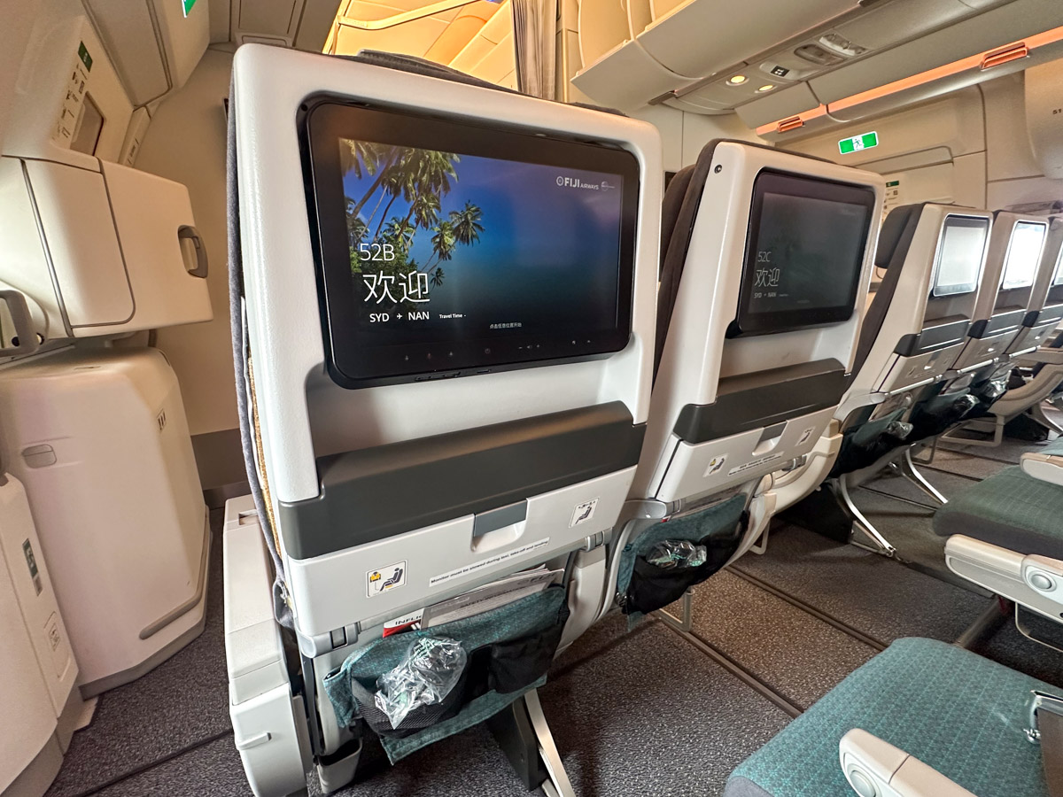 Fiji Airways Airbus A350-900 in-flight entertainment screens