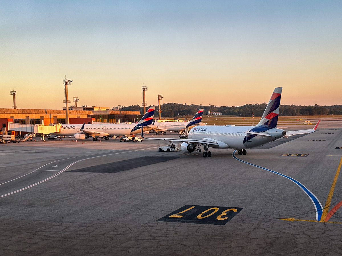 LATAM Airlines planes at Sao Paulo Guarulhos Airport