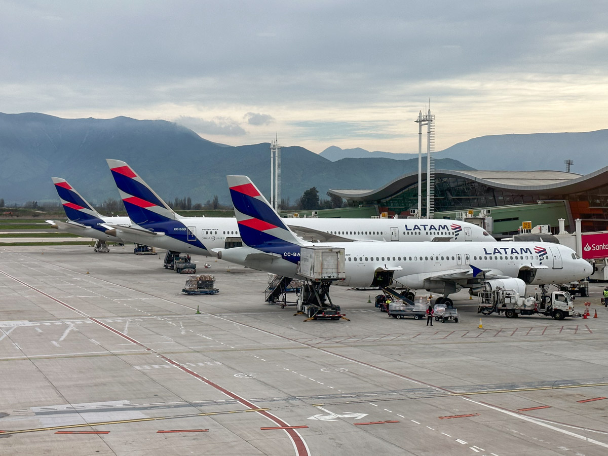 LATAM Airlines planes in Santiago, Chile