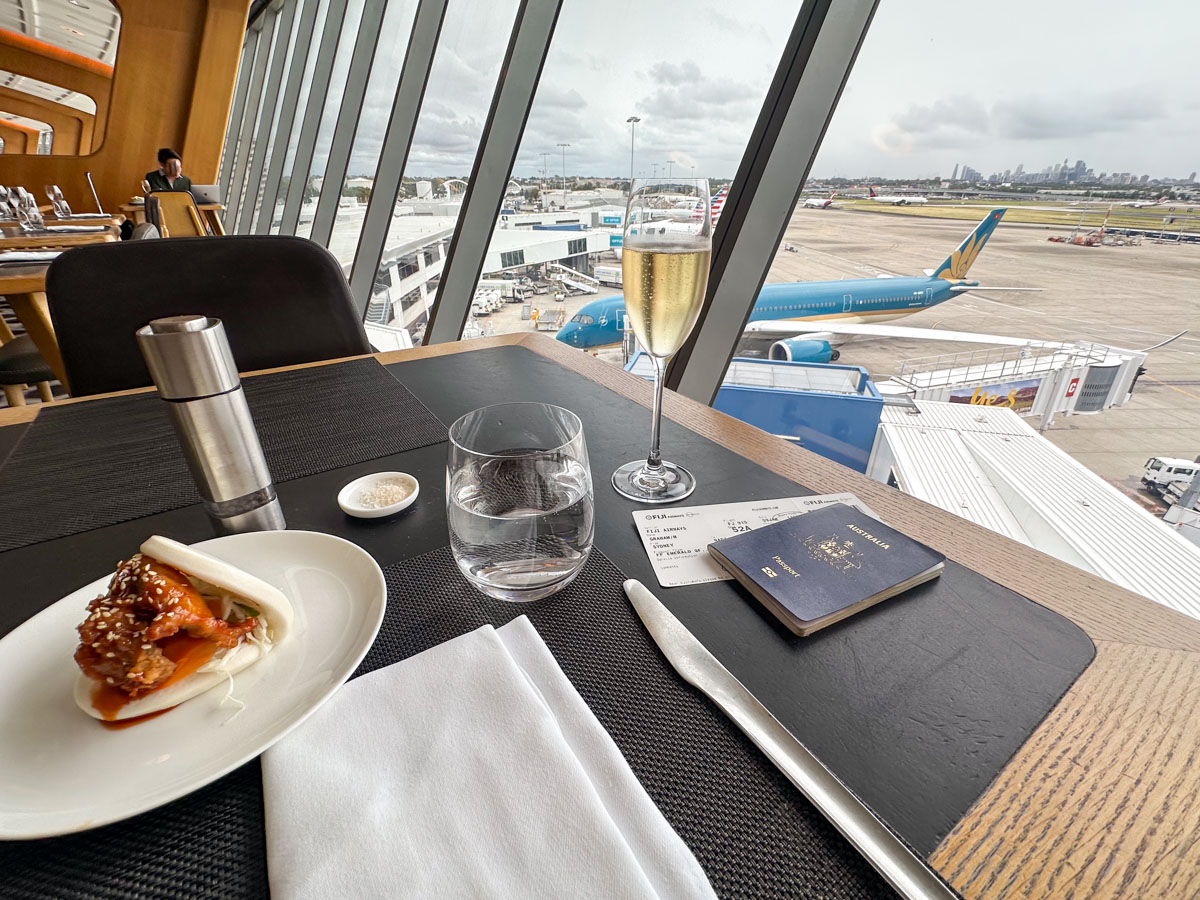 Visiting the Qantas First Lounge prior to a Fiji Airways flight