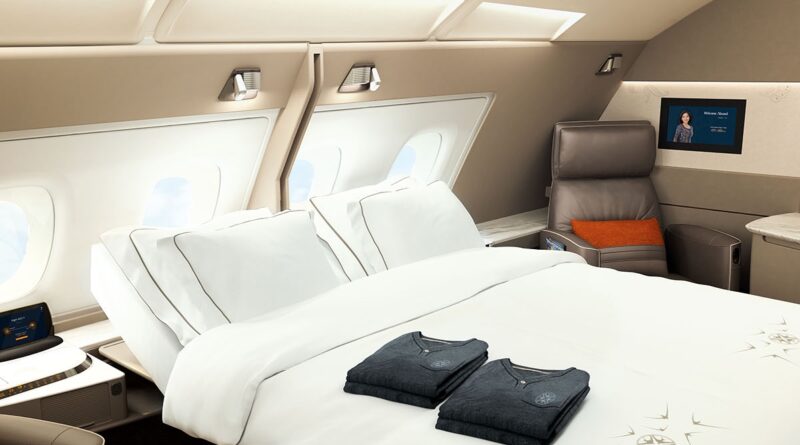 Singapore Airlines A380 Suites Class made in double bed