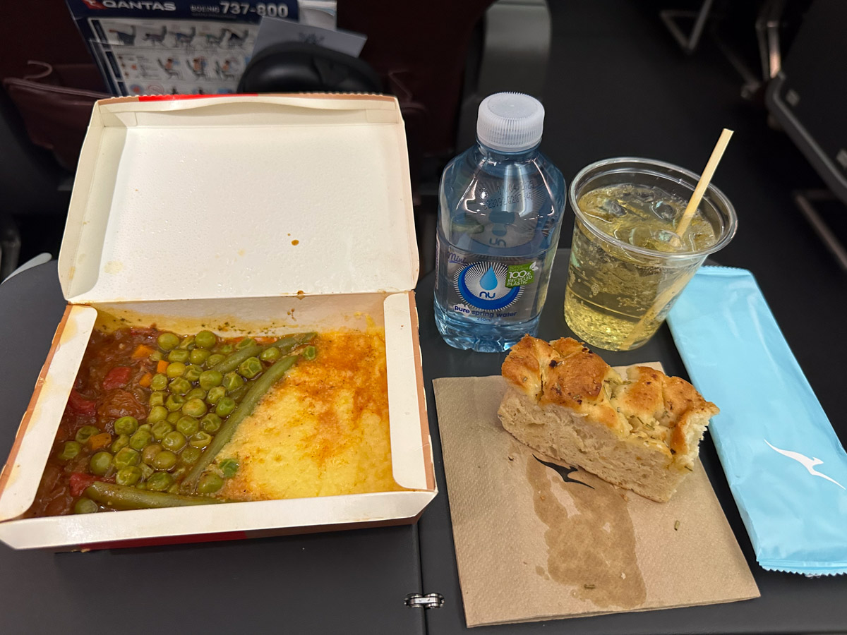 Qantas economy boxed hot meal