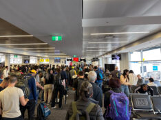Boarding for a flight at Sydney Airport Terminal 1