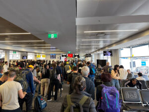 Boarding for a flight at Sydney Airport Terminal 1