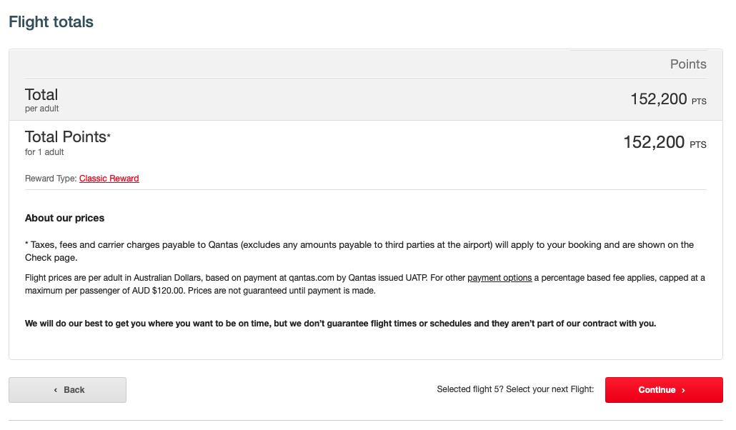 Qantas Oneworld Award pricing demo