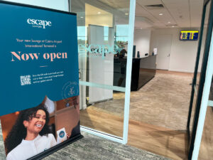 Door to the Escape Lounge at Cairns Airport (CNS)