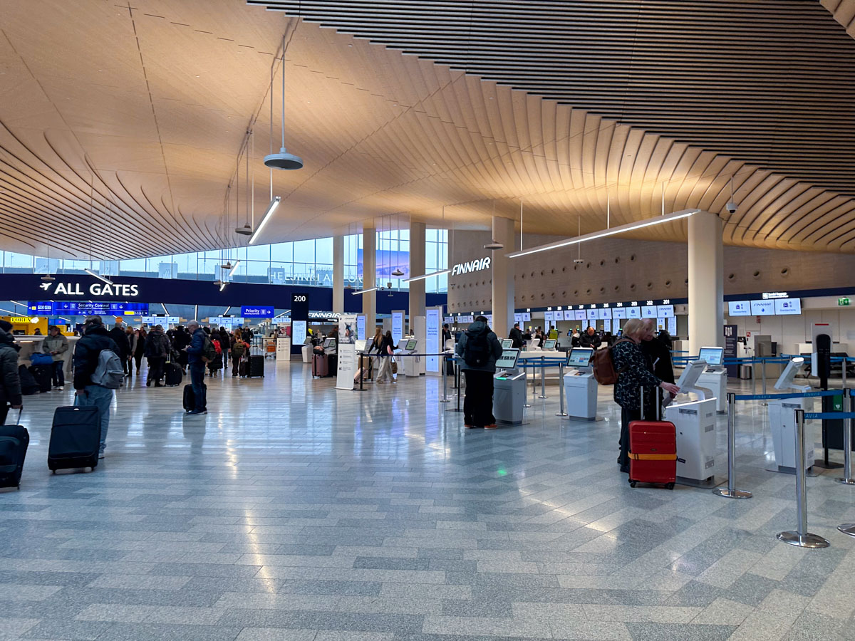 Finnair check-in area at Helsinki Airport