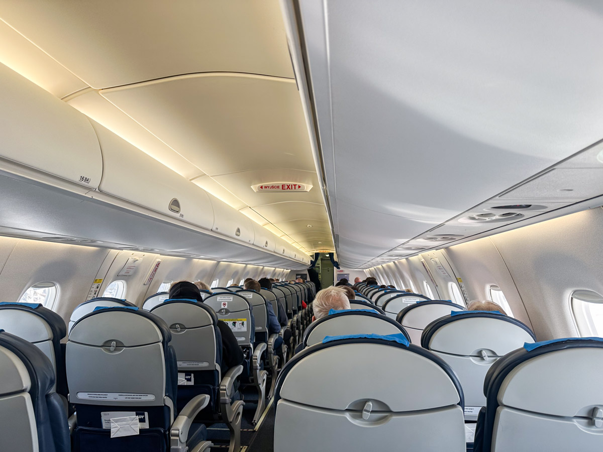 The LOT E195 cabin.