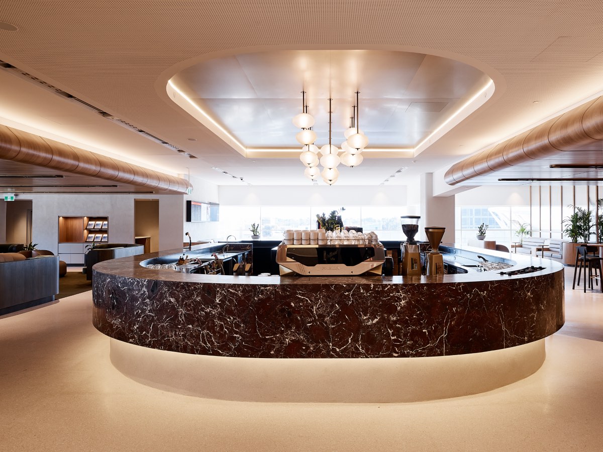 Coffee station at Qantas Adelaide Business Lounge