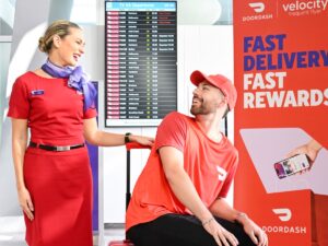 Virgin Australia's Velocity program has joined forces with DoorDash