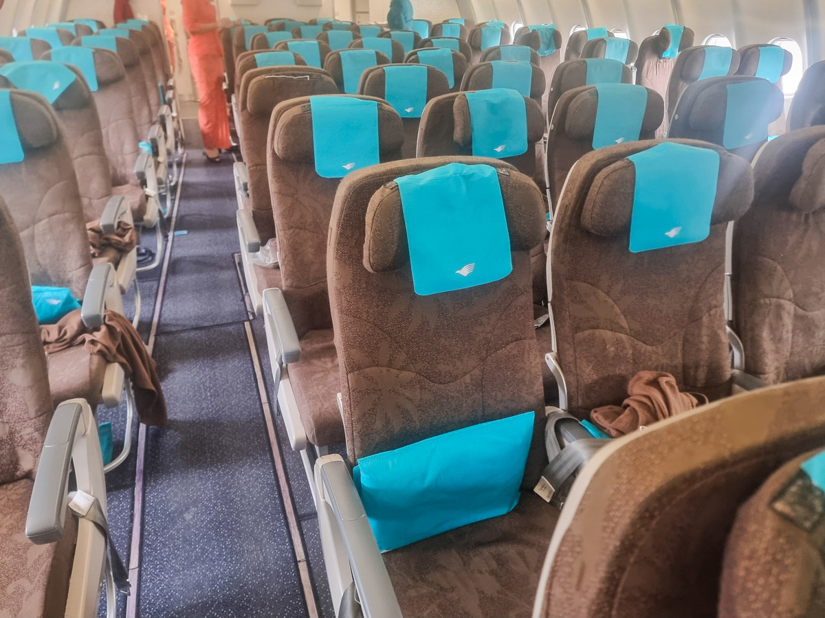 Garuda Indonesia A330 Economy Class cabin.