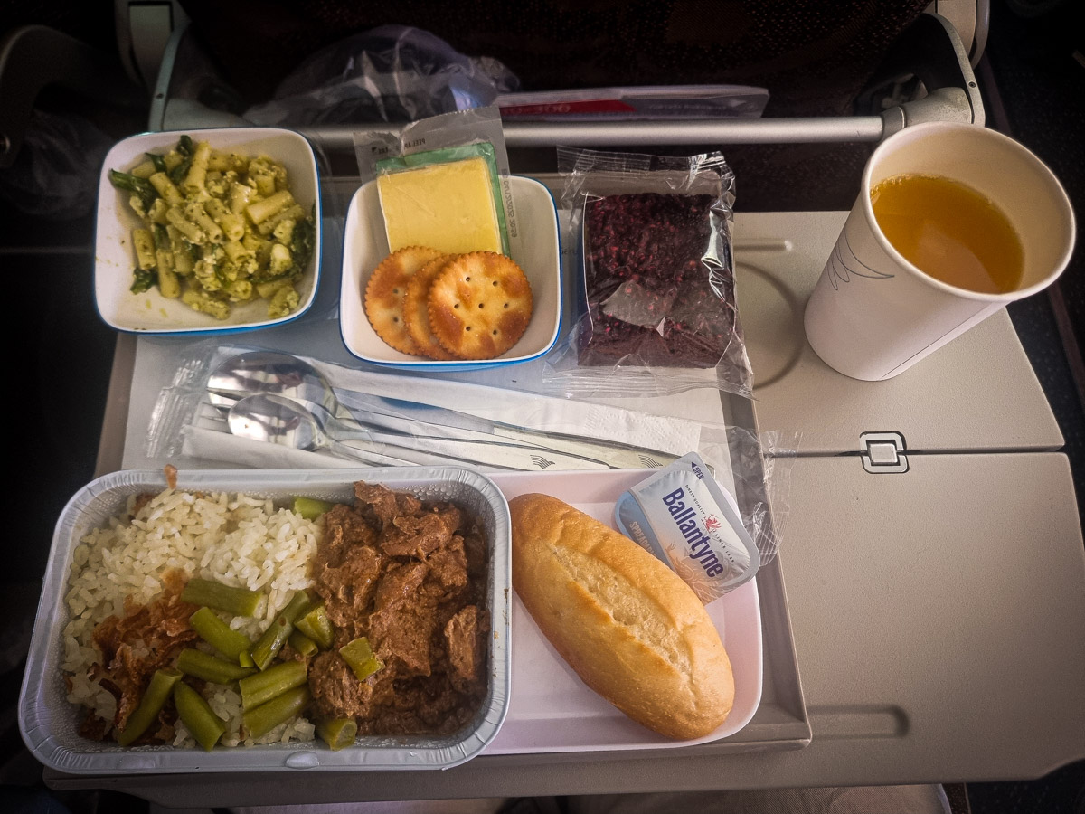 Garuda Indonesia Economy Class lunch.