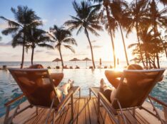 luxury travel, romantic beach getaway holidays for honeymoon couple, tropical vacation in luxurious hotel