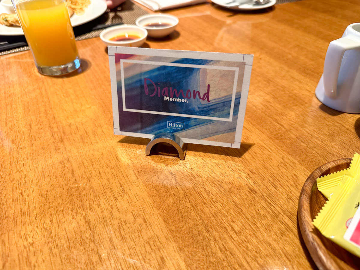 Hilton Diamond breakfast label at Conrad Seoul