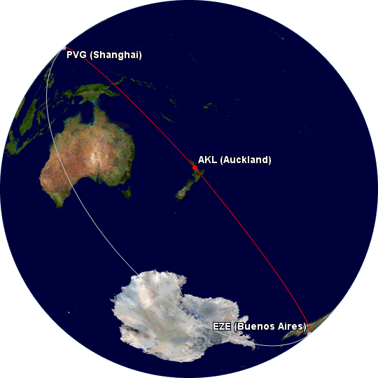 PVG-AKL-EZE route map