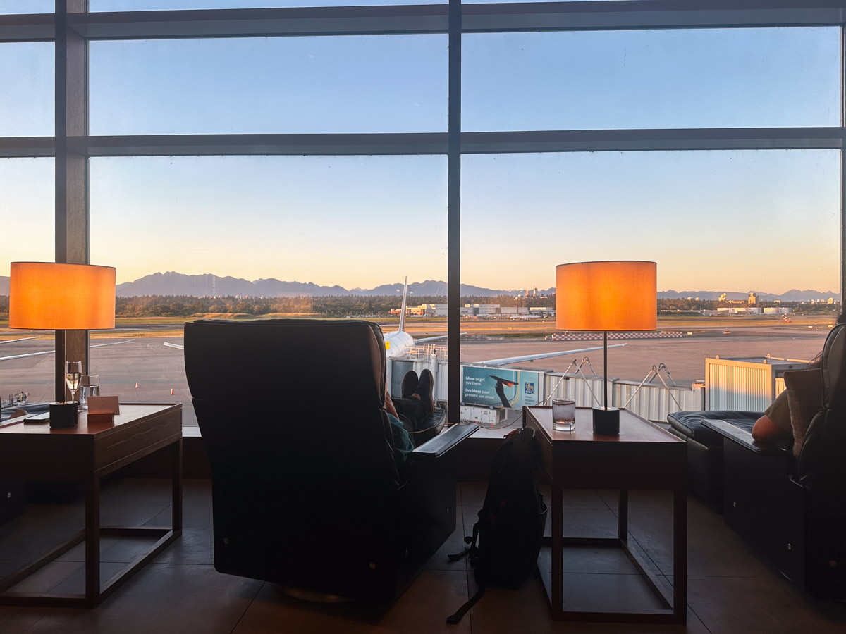 Runway view from the Cathay Pacific lounge in Vancouver