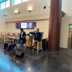 Live music on a Friday afternoon in the Sydney Qantas Club lounge