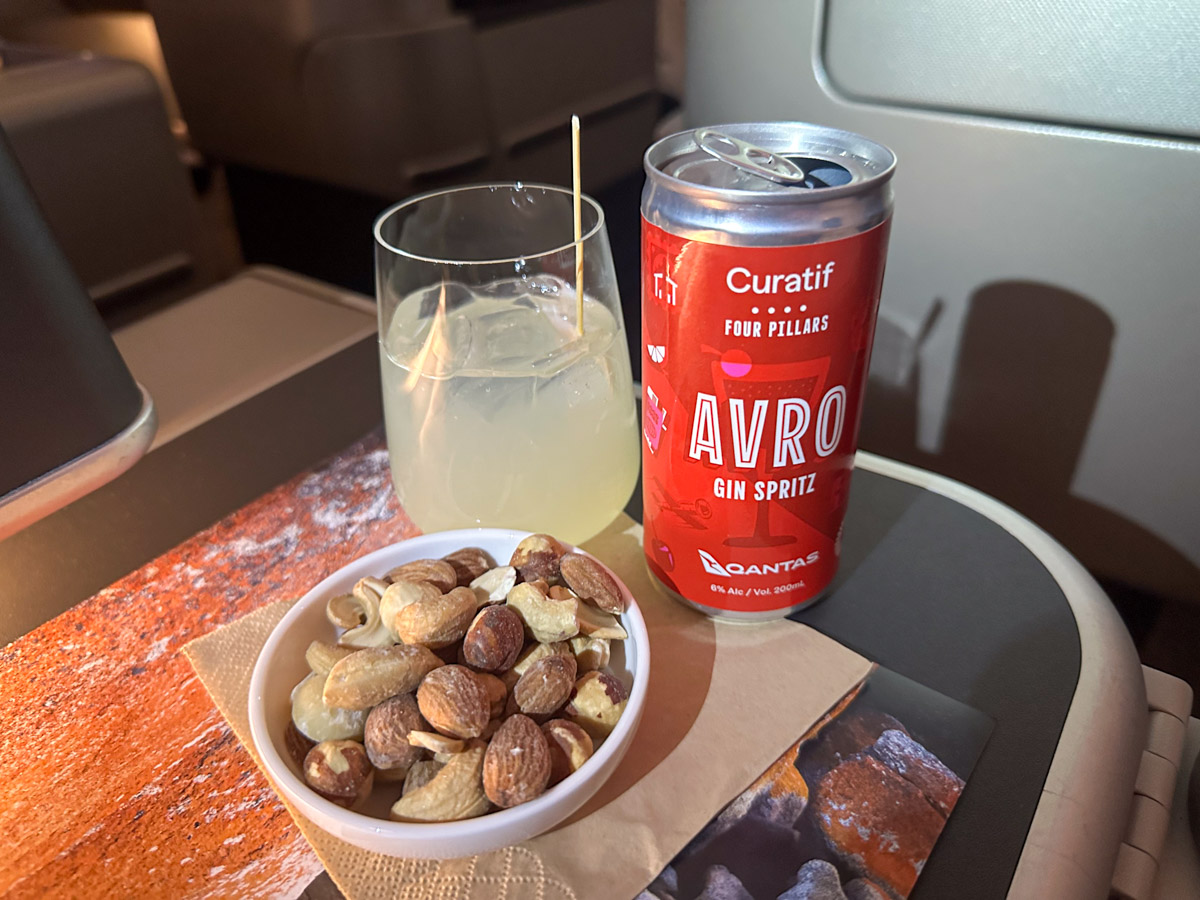 Qantas Avro gin spritz with nuts