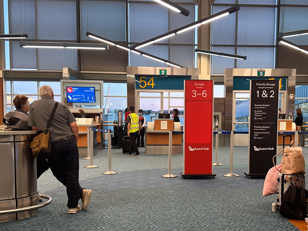Qantas Boarding gate at Vancouver Airport