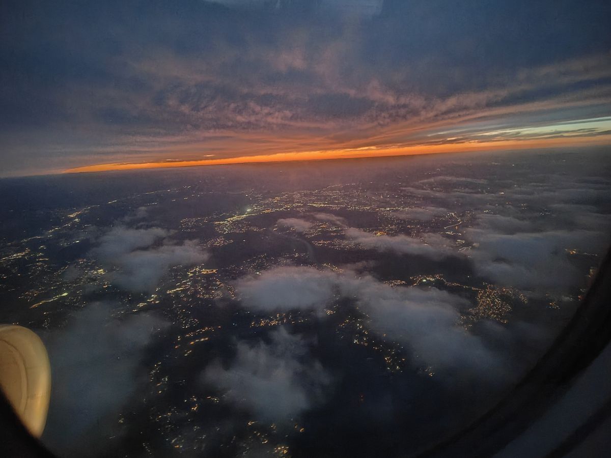 Sunset in Las Vegas from Plane Window