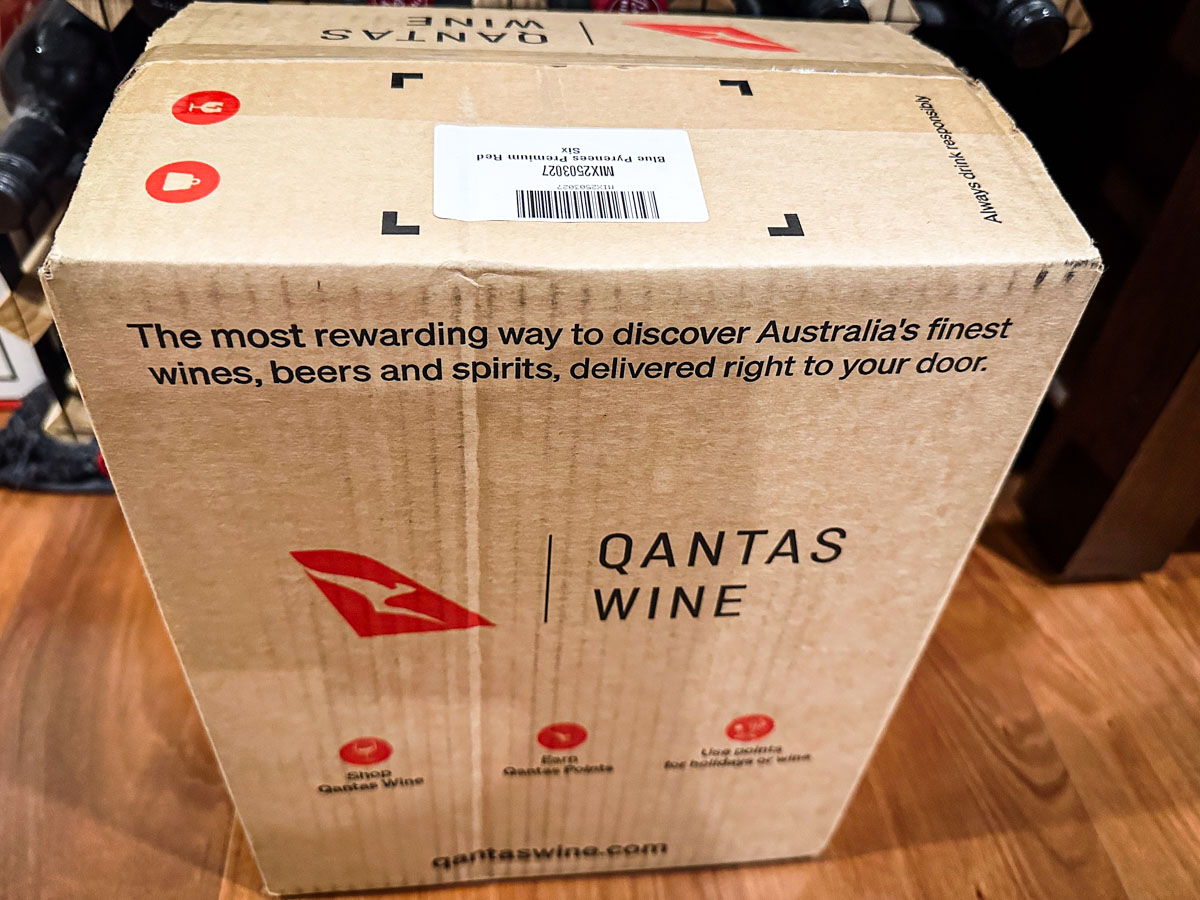 Six pack case of Qantas Wine