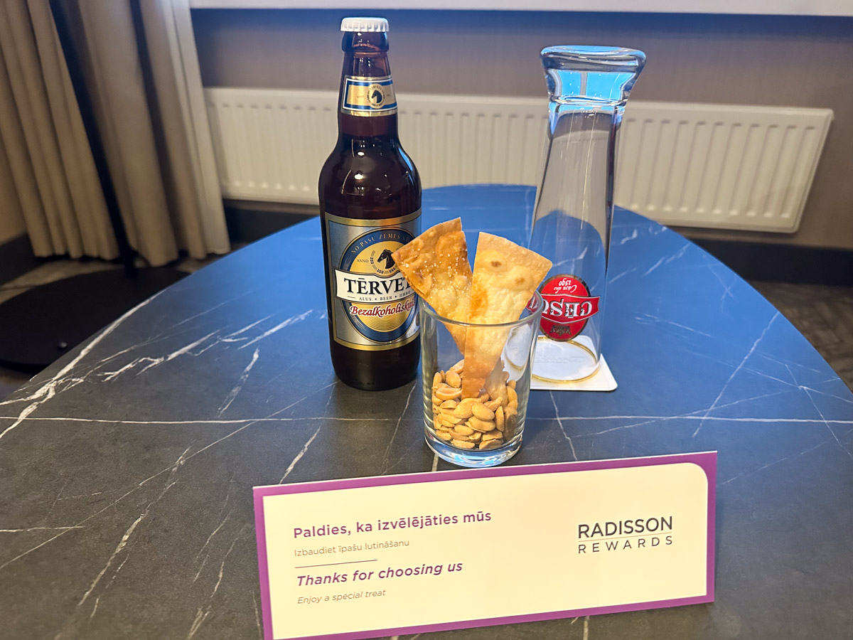Welcome amenity at Radisson Blu, Riga