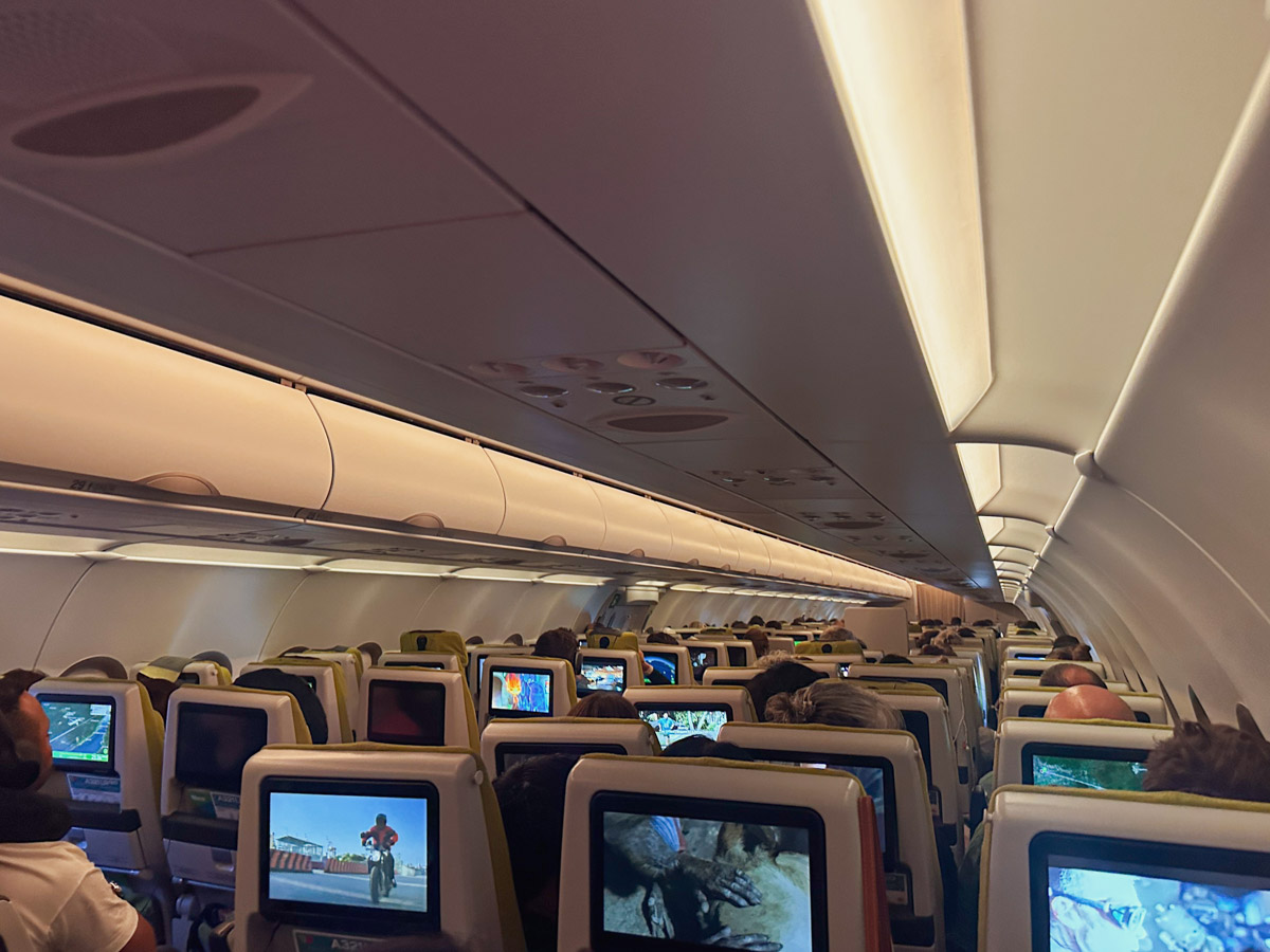 TAP Air Portugal Airbus A321neo LR Economy Class during flight