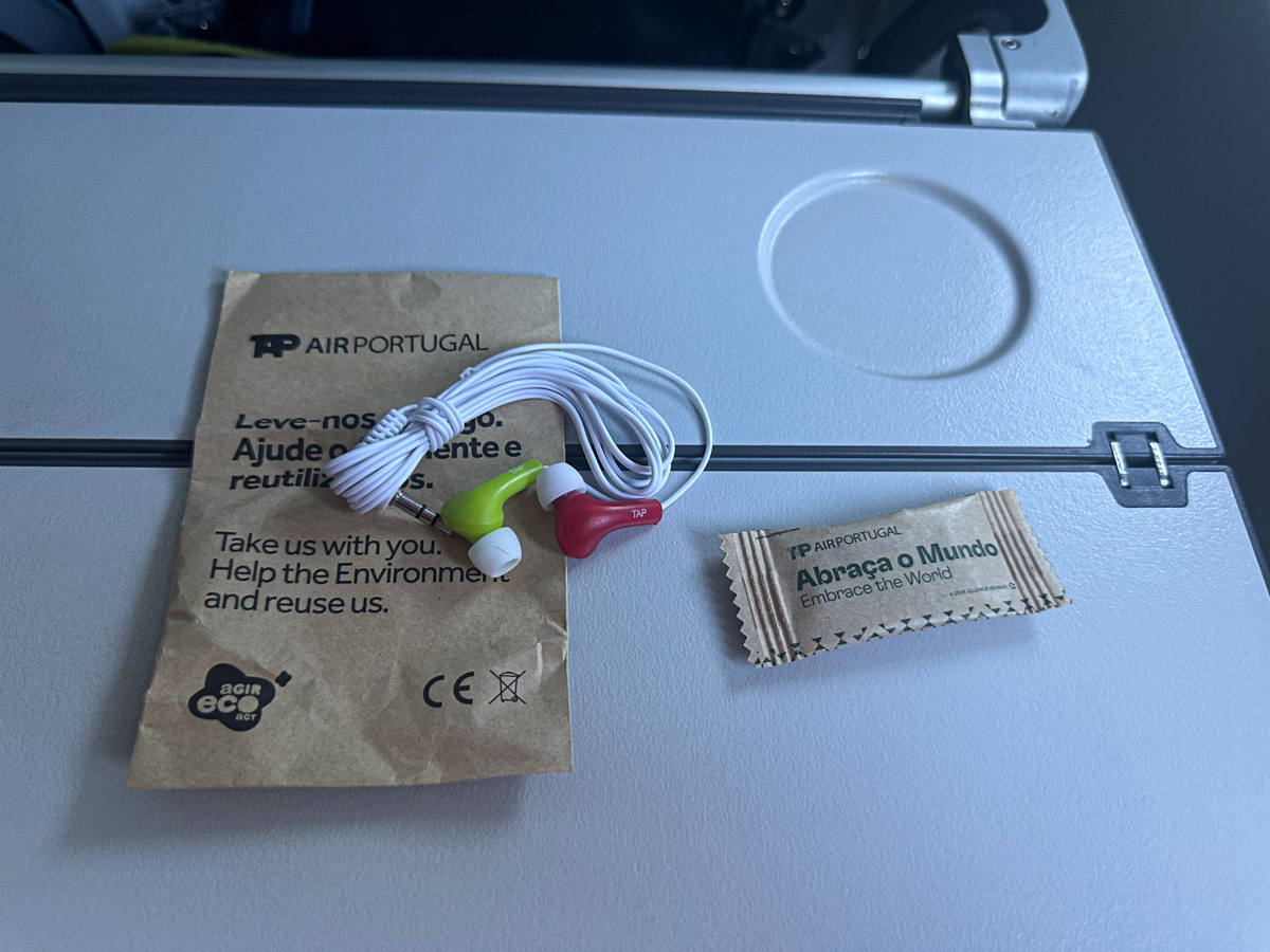 TAP Air Portugal economy class headphones