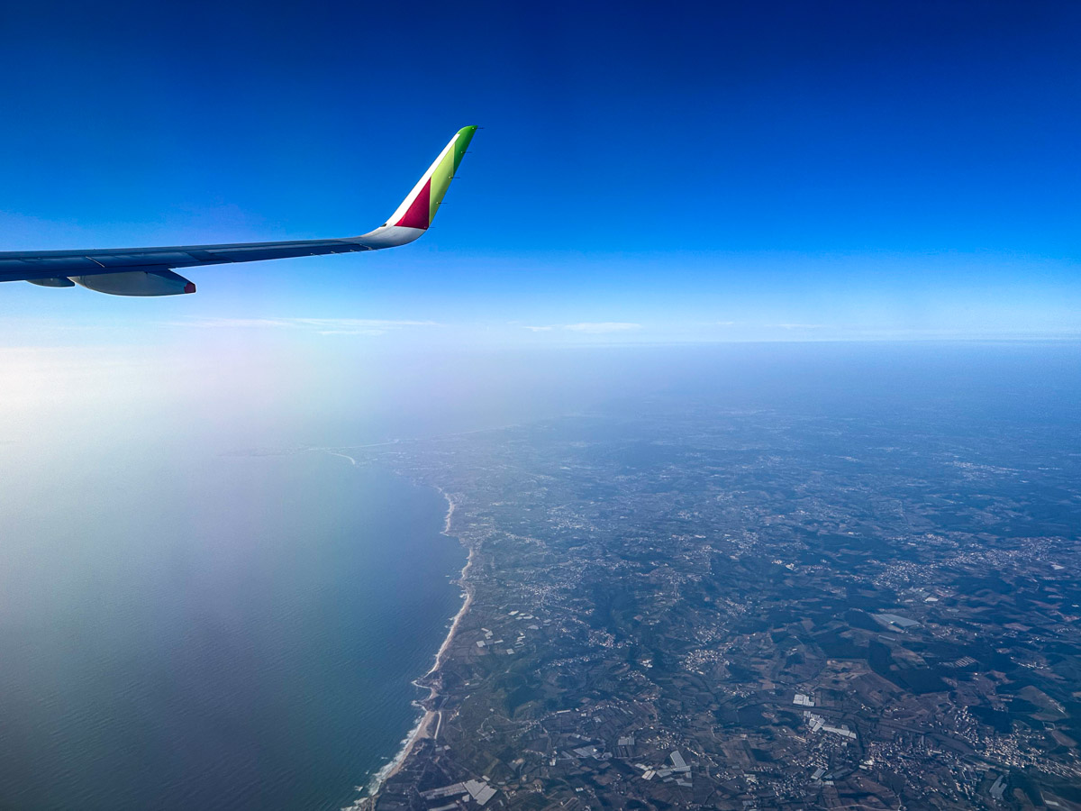 Portuguese coastline seen from a TAP Air Portugal flight