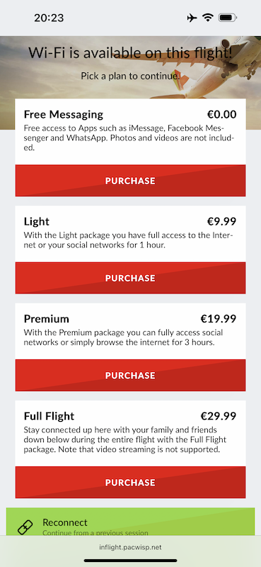 Wi-Fi options on TAP Air Portugal's A321neo LR