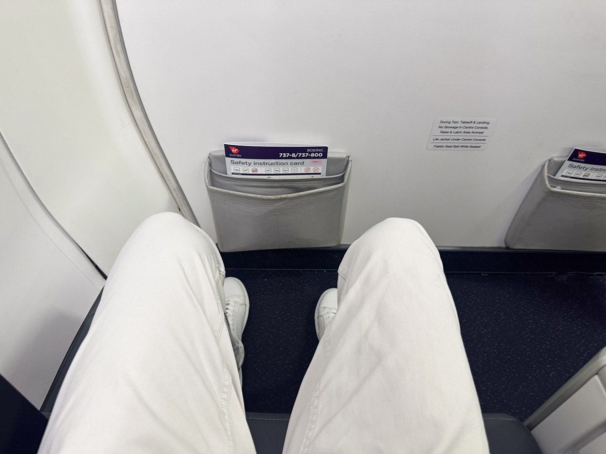 Legroom in row 1 of Virgin Australia's refurbished 737-800 Business Class
