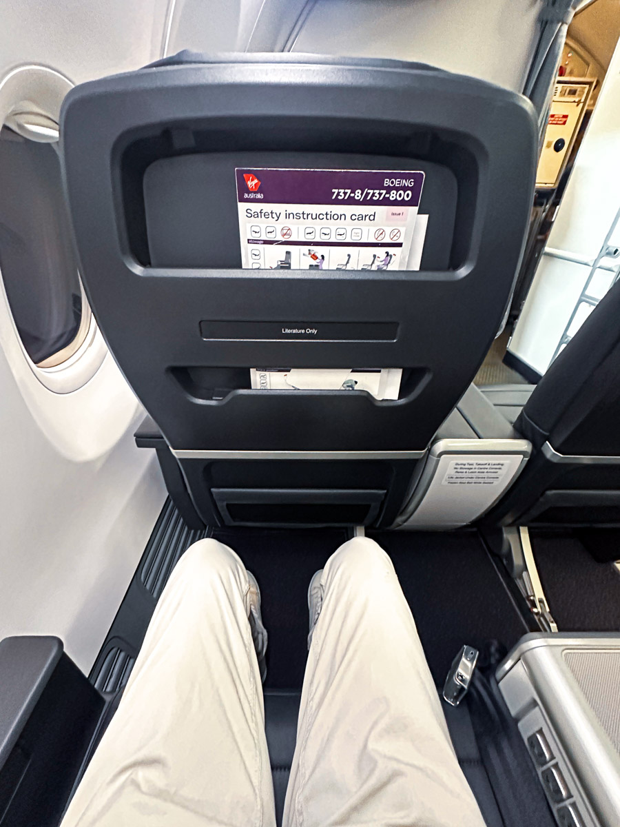 Legroom in row 2 of Virgin Australia' new Boeing 737-800 Business Class