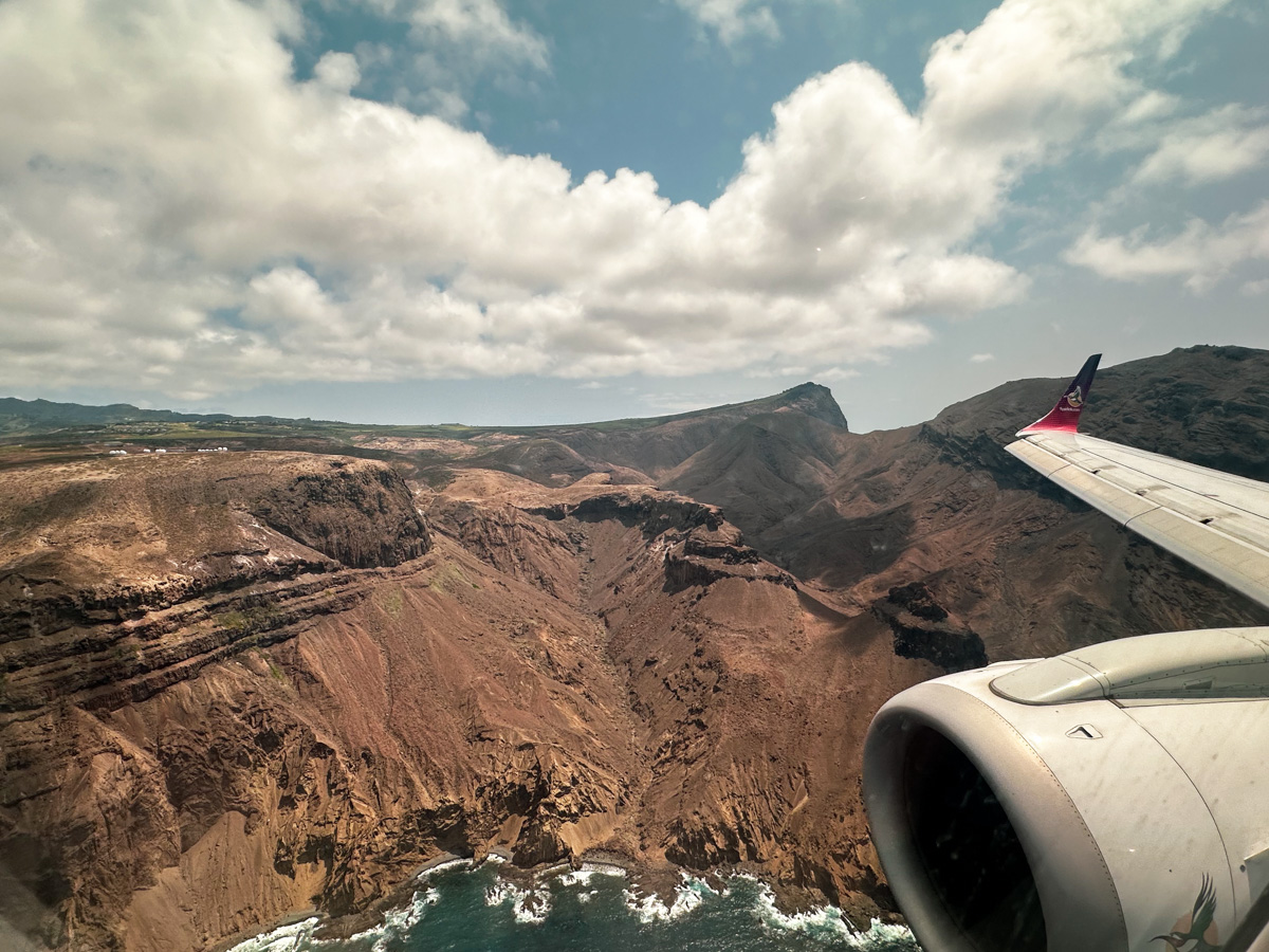 Approaching St Helena Airport (HLE) on an Airlink flight