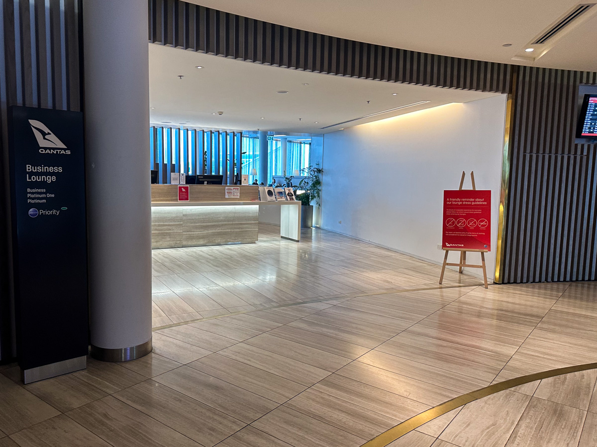 Qantas Business Lounge entrance at Canberra Airport