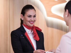 Qantas international Business lounge in Perth