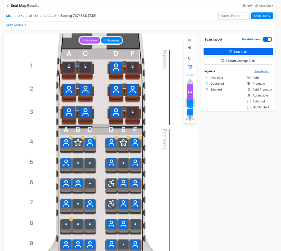 Qantas 737 seat map
