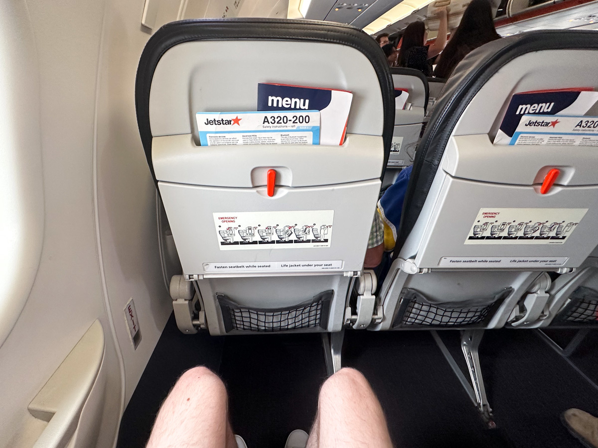 Jetstar's A320 exit row has ample legroom