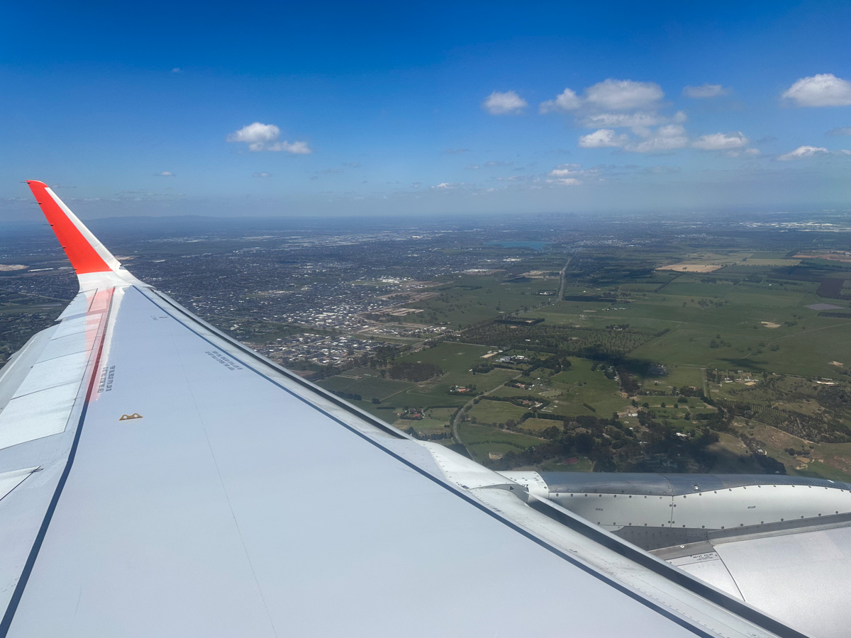 Landing in Melbourne on Jetstar