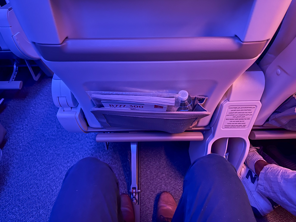 Premium Economy legroom on the Emirates Boeing 777-300ER