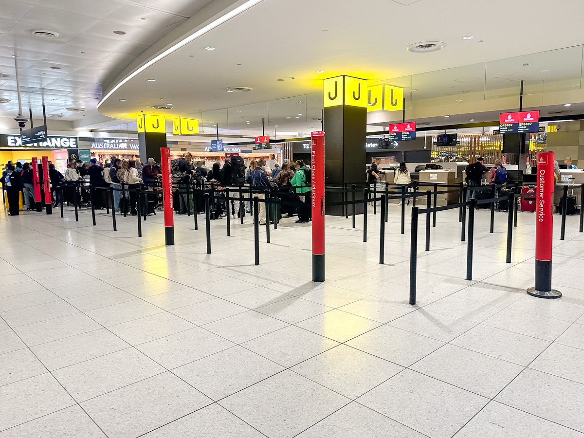 Emirates check-in counters at Melbourne Airport Terminal 2
