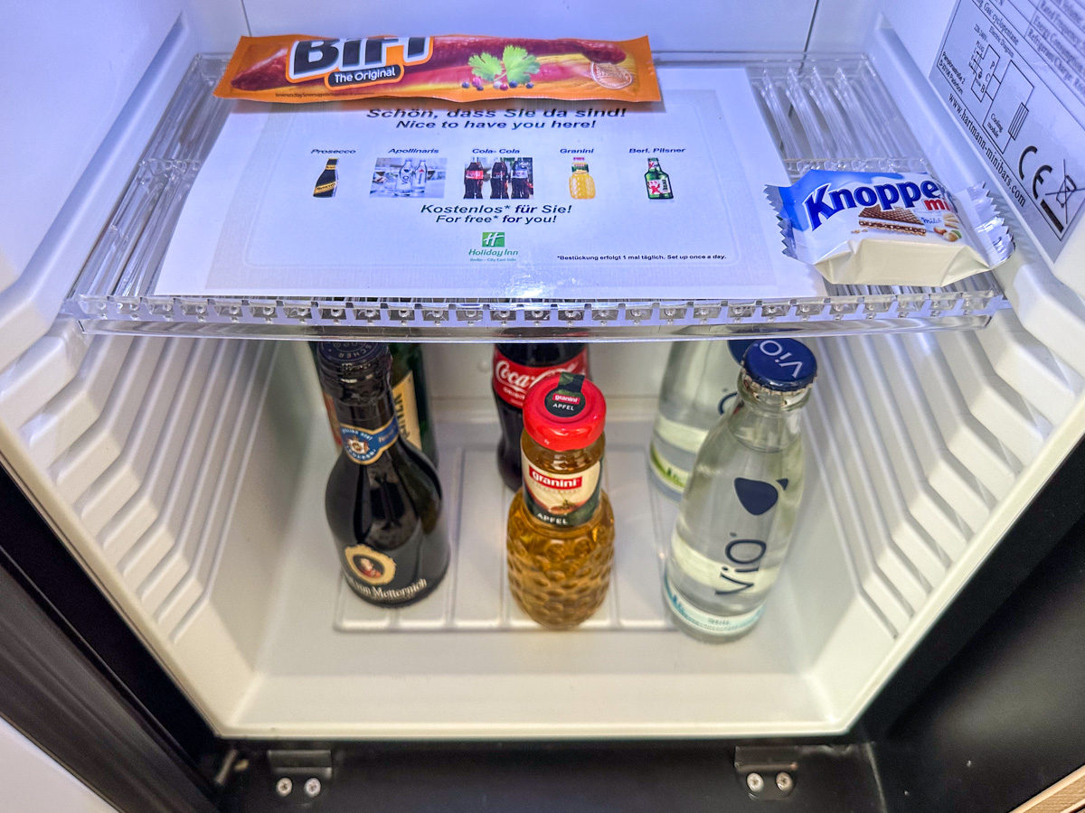 Minibar fridge at a hotel in Germany