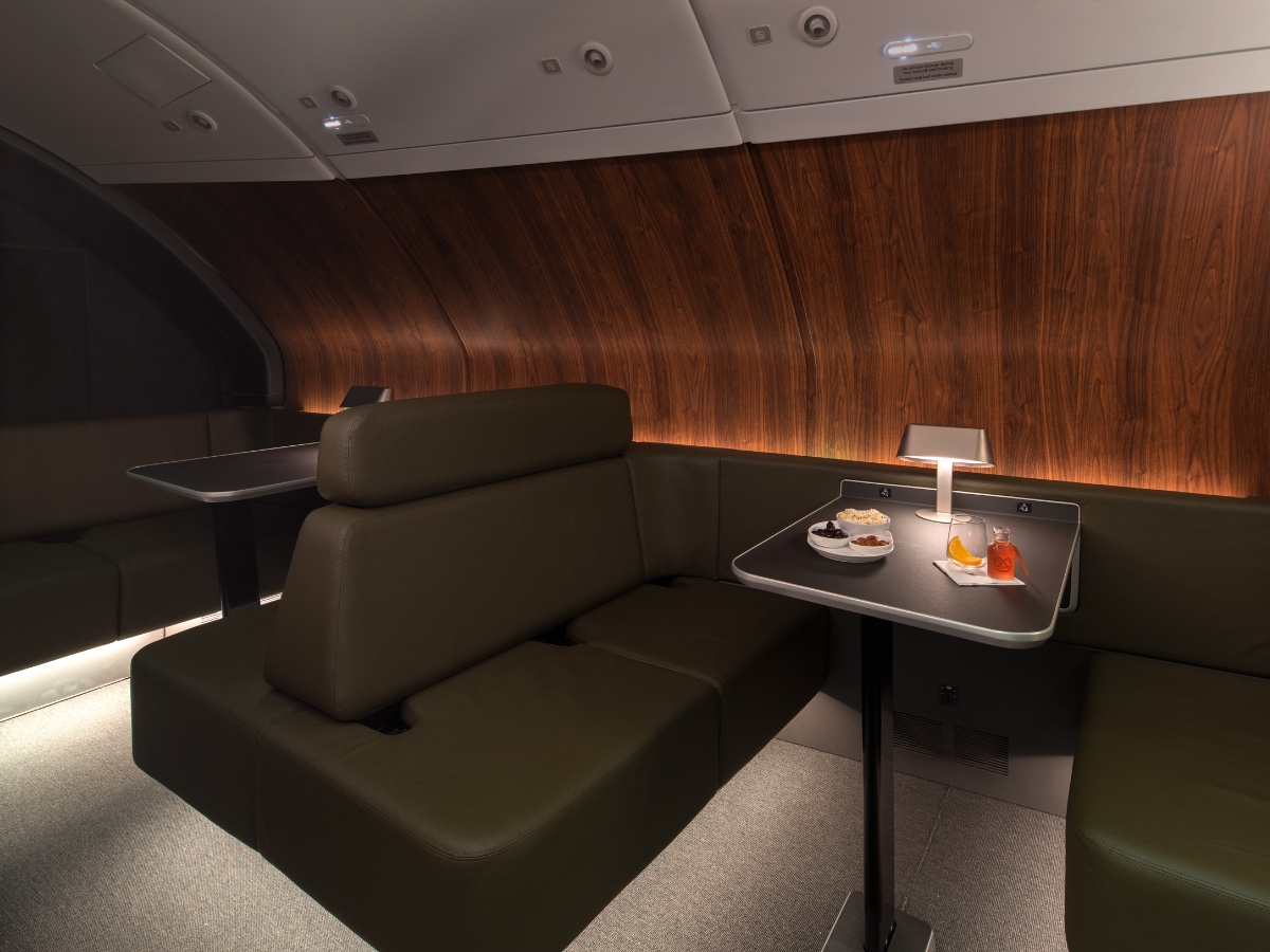The onboard lounge on the Qantas A380
