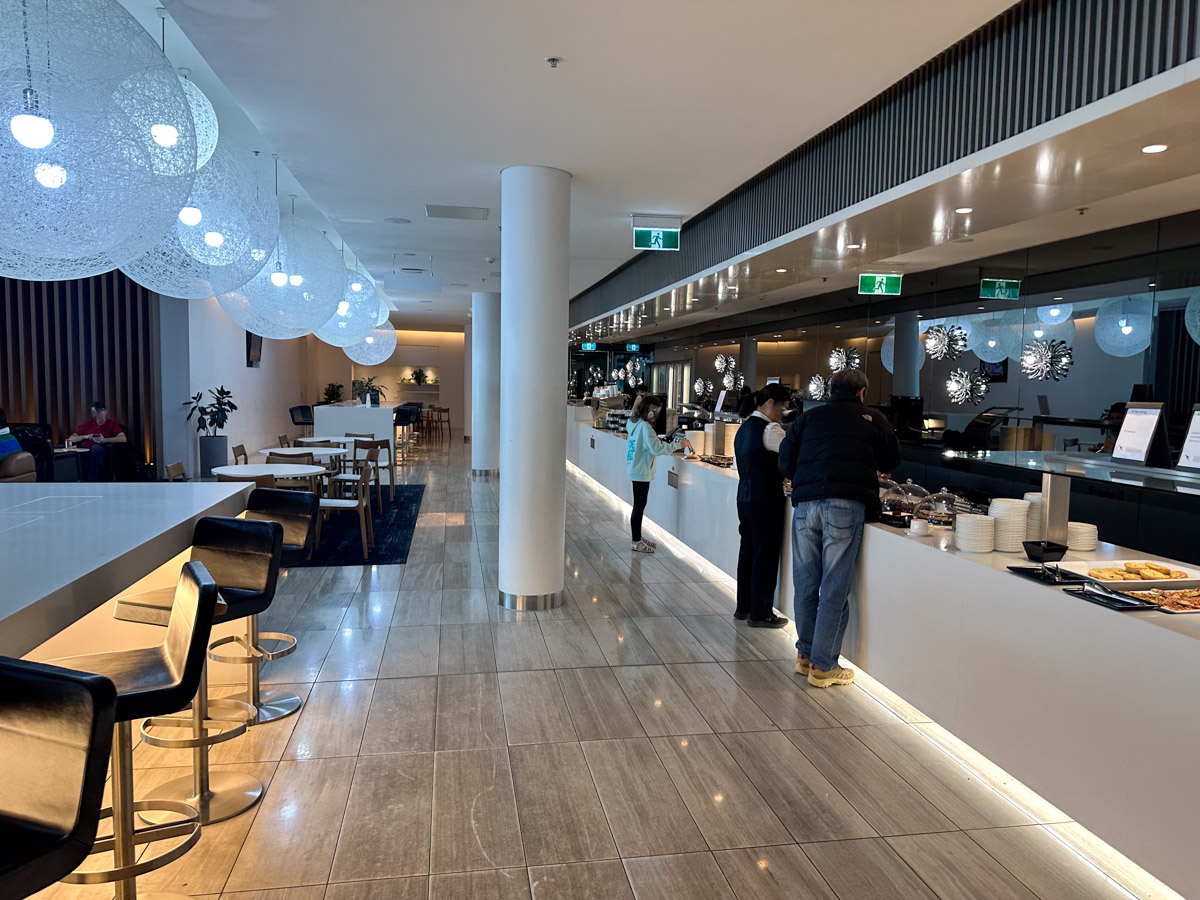 Qantas Business Lounge at Canberra Airport (CBR) buffet