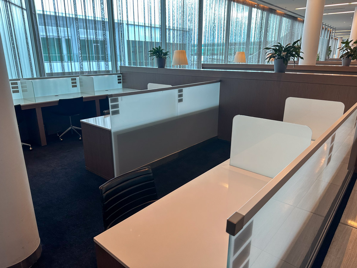 Qantas Business Lounge at Canberra Airport (CBR) work stations