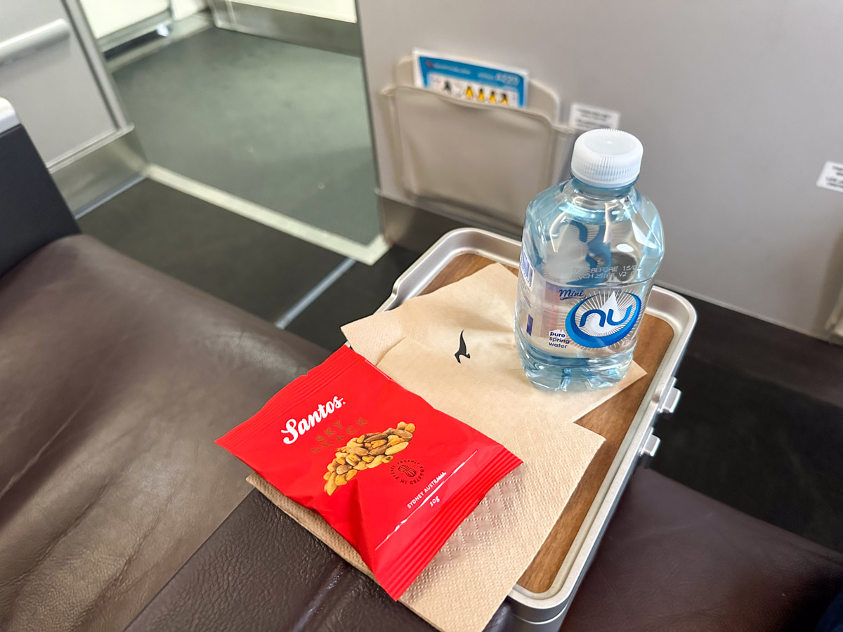 Santos sky snack served in Qantas business class