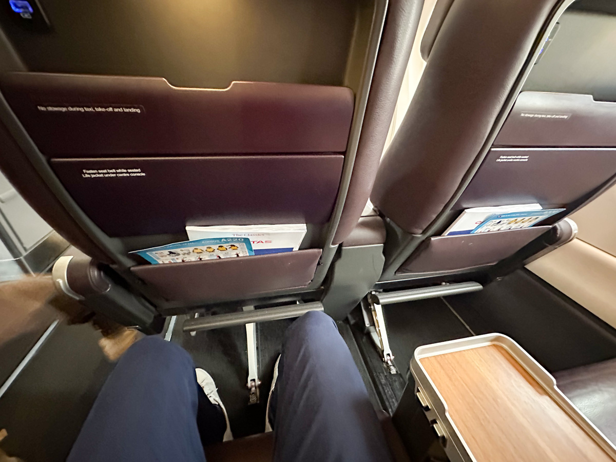 Legroom in row 2 on the Qantas A220