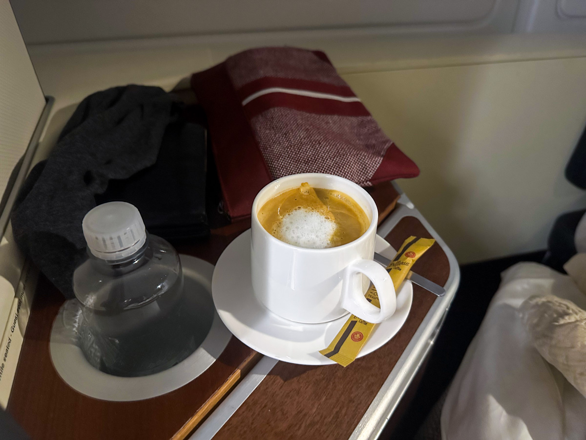 Flat white in Qantas first class